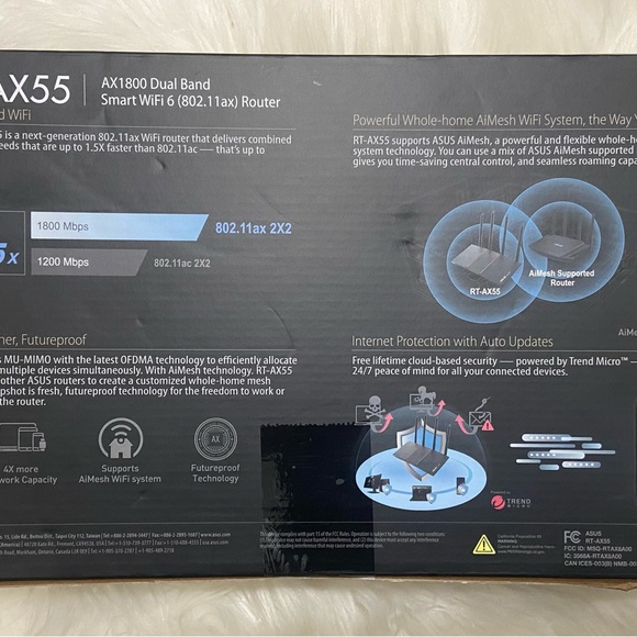 ASUS AX 1800 Dual Band RT-AX 55 Router. - Picture 3 of 4